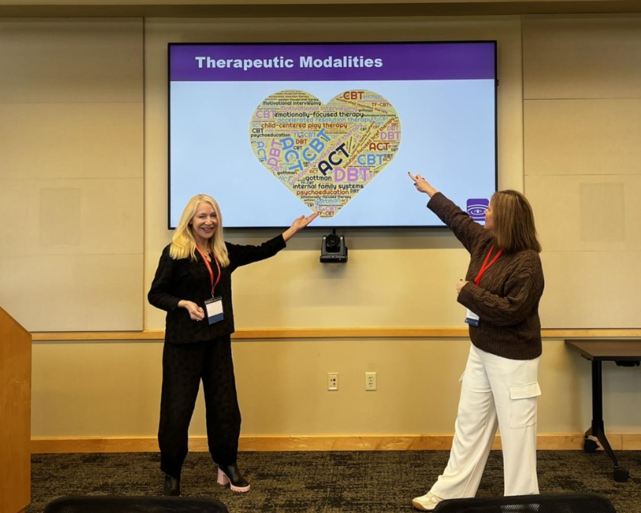 Marta Wilson, MA, LMFT, and Maureen (Moe)Sanderson, MA, were featured presenters at the 2025 Minnesota School Behavioral Health Conference,