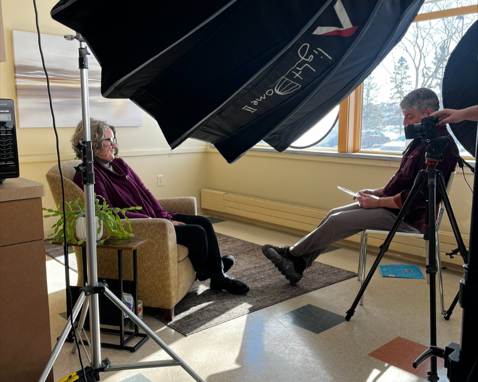 Behind the scenes of recent video interview with Caregiving & Ageing department